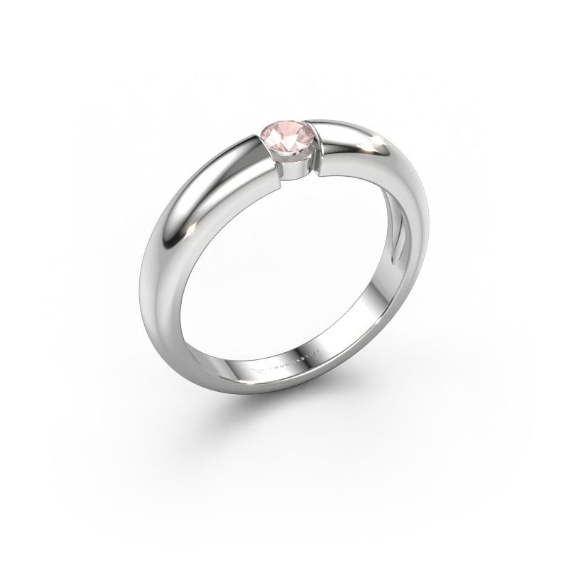 Verlovingsring Amelia 585 witgoud morganiet champagne 3.4 mm
