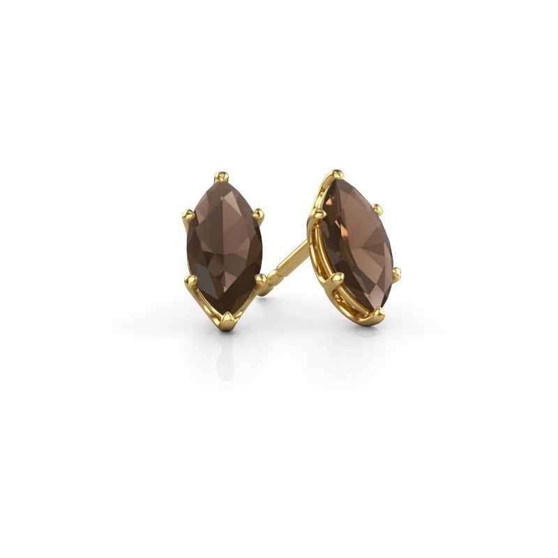 Clous d'oreilles Sam MRQ 585 or jaune quartz fumé 10x5 mm