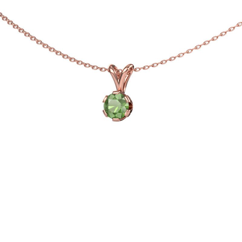 Hanger Julia 585 rosé goud toermalijn groen 5 mm