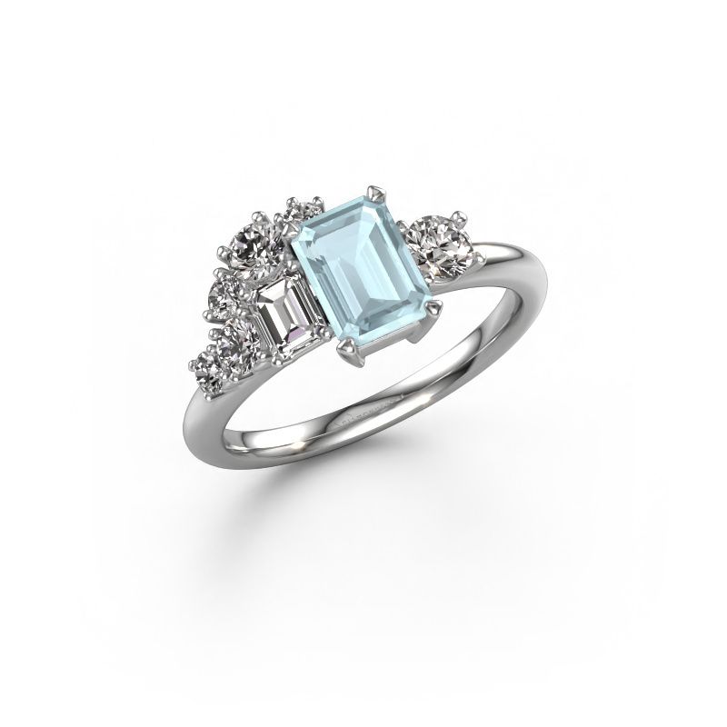 Ring Sabina 585 white gold aquamarine 7x5 mm
