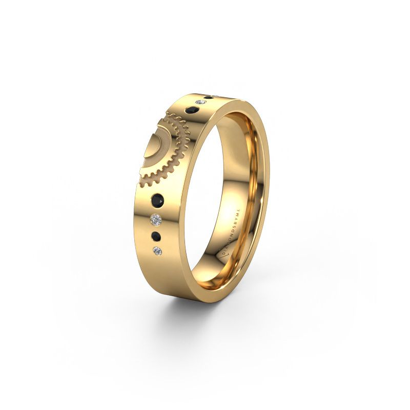 Wedding ring WH2116L25A 585 gold black diamond ±5x1.7 mm