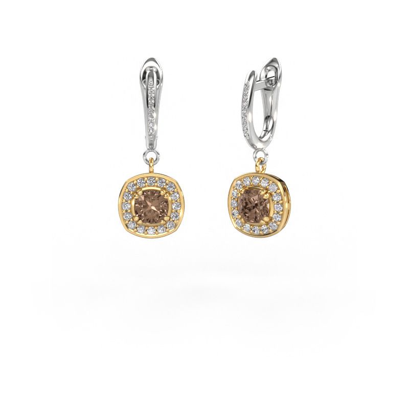 Pendants d'oreilles Marlotte 2 585 or jaune diamant brun 1.765 crt
