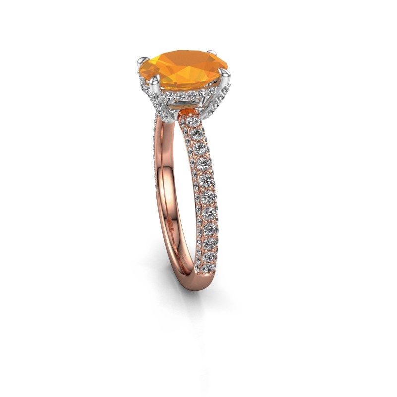 Image of Engagement ring saskia 2 ovl<br/>585 rose gold<br/>Citrin 9x7 mm