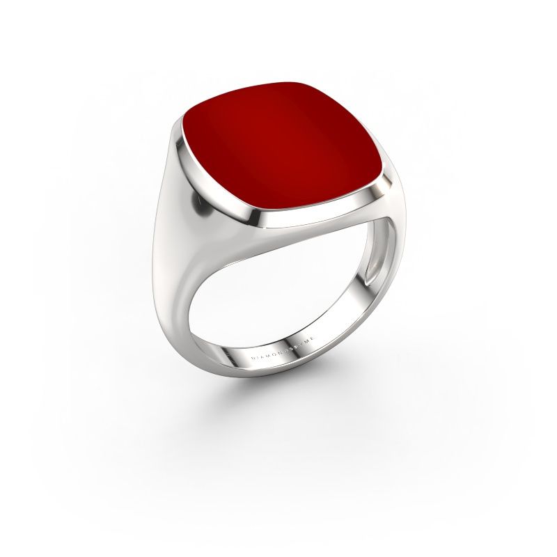 Chevalière Benjamin 4 Light 585 or blanc cornaline 17x14 mm