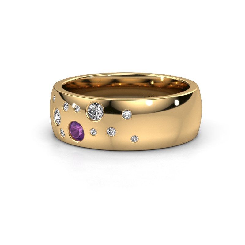 Afbeelding van Trouwring WH0141L26BP 585 goud amethist ±7x2 mm