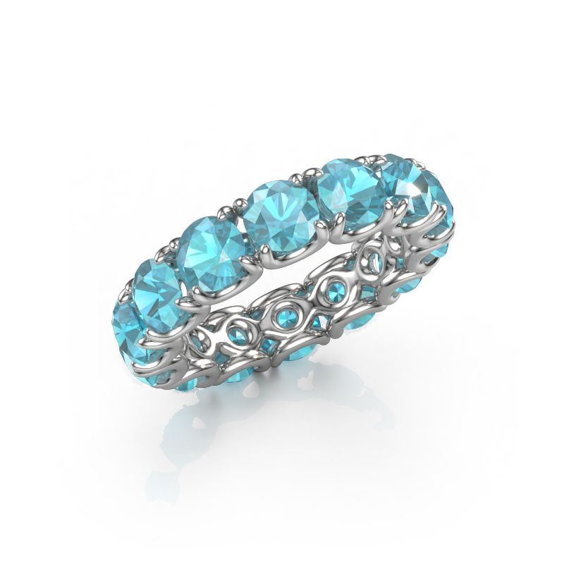 Bague Estee 4.7 585 or blanc topaze bleue 4.7 mm
