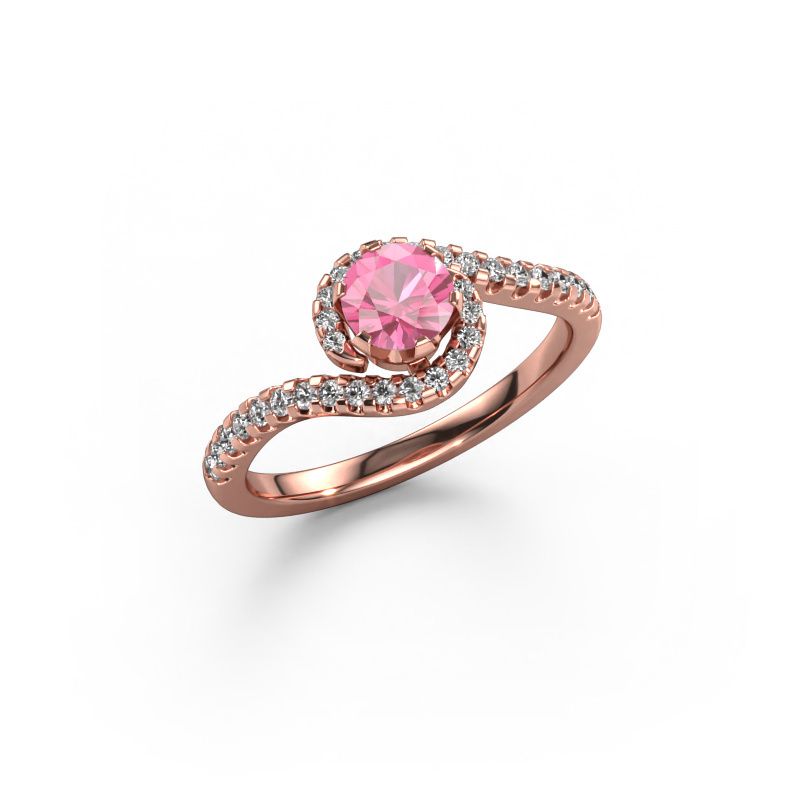 Engagement ring Elli 585 rose gold pink sapphire 5 mm