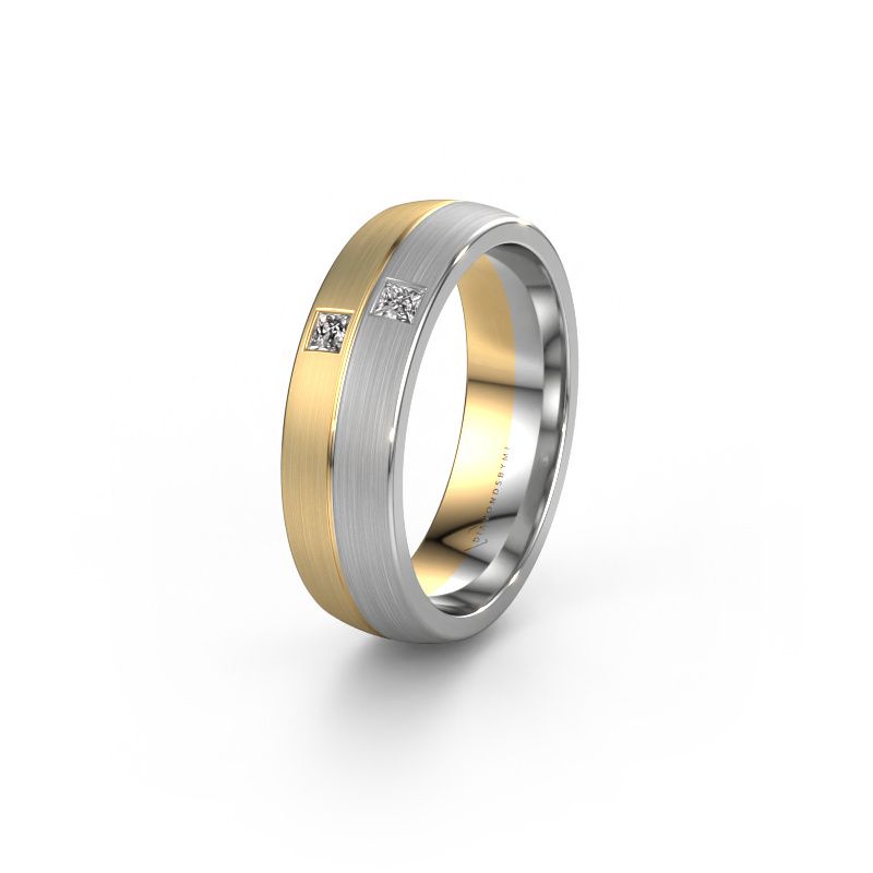 Wedding ring WH0250L26BM 585 gold diamond ±0.24x0.08 in