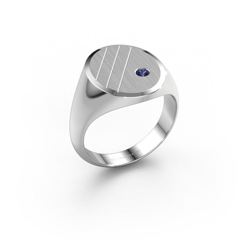 Signet ring Wesley 4 950 platinum sapphire 2.5 mm