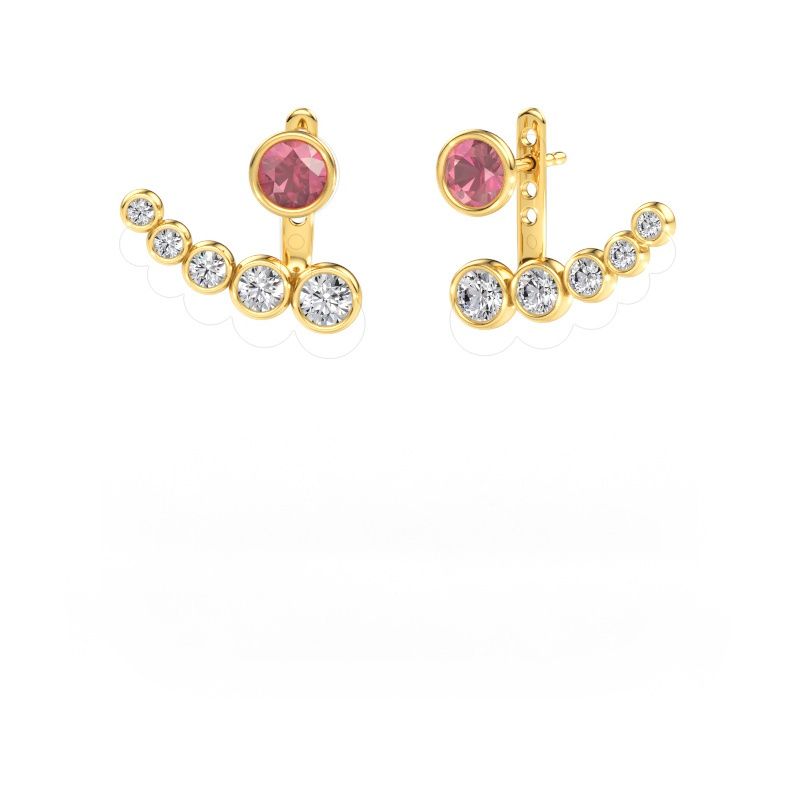 Earrings Wendy 585 gold tourmaline pink 5 mm