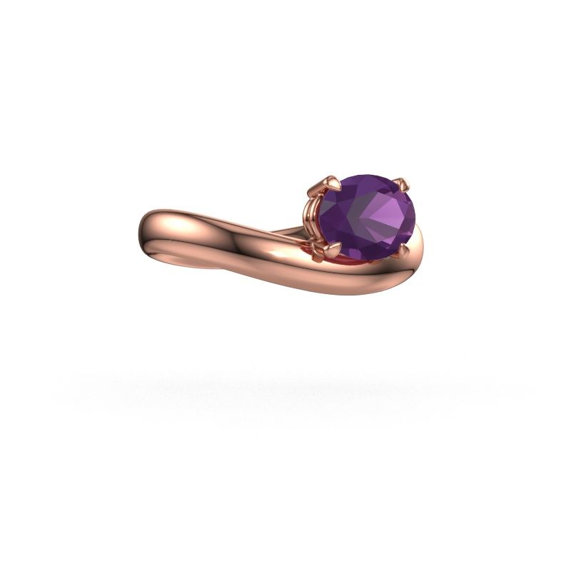 Bague de fiançailles Floor OVL 585 or rose améthyste 8x6 mm