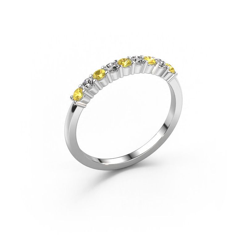 Ring Yasmin 9 950 Platin Gelb Saphir 2.4 mm