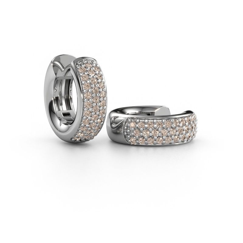 Créoles Lana 585 or blanc diamant brun 0.402 crt