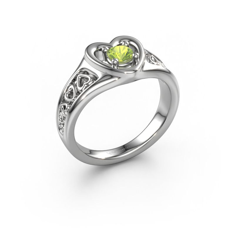 Ring Eura 950 platinum peridot 4 mm