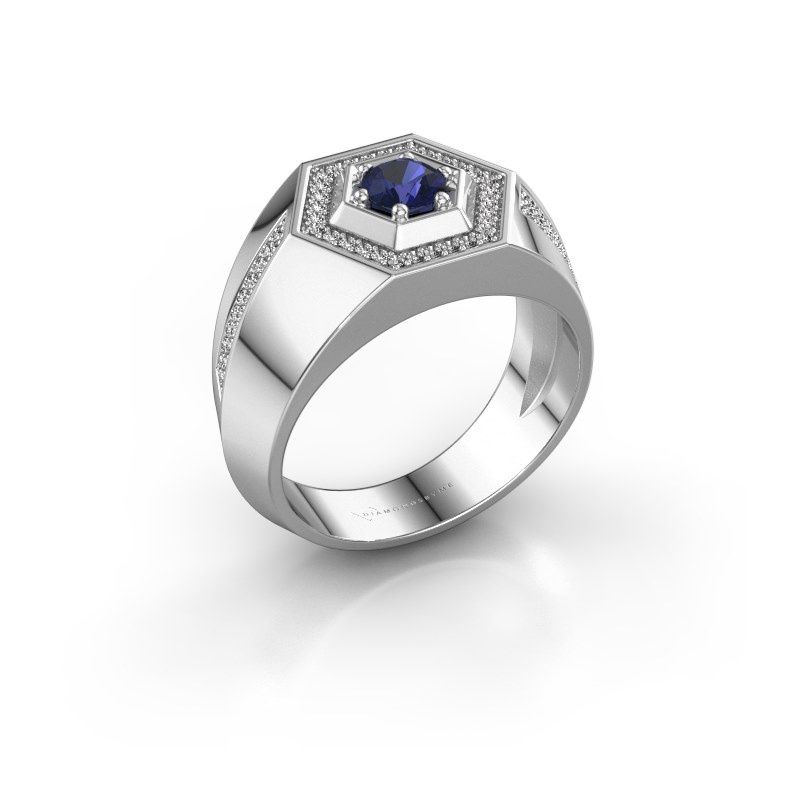 Image of Men's ring sjoerd<br/>950 platinum<br/>Sapphire 4.7 mm