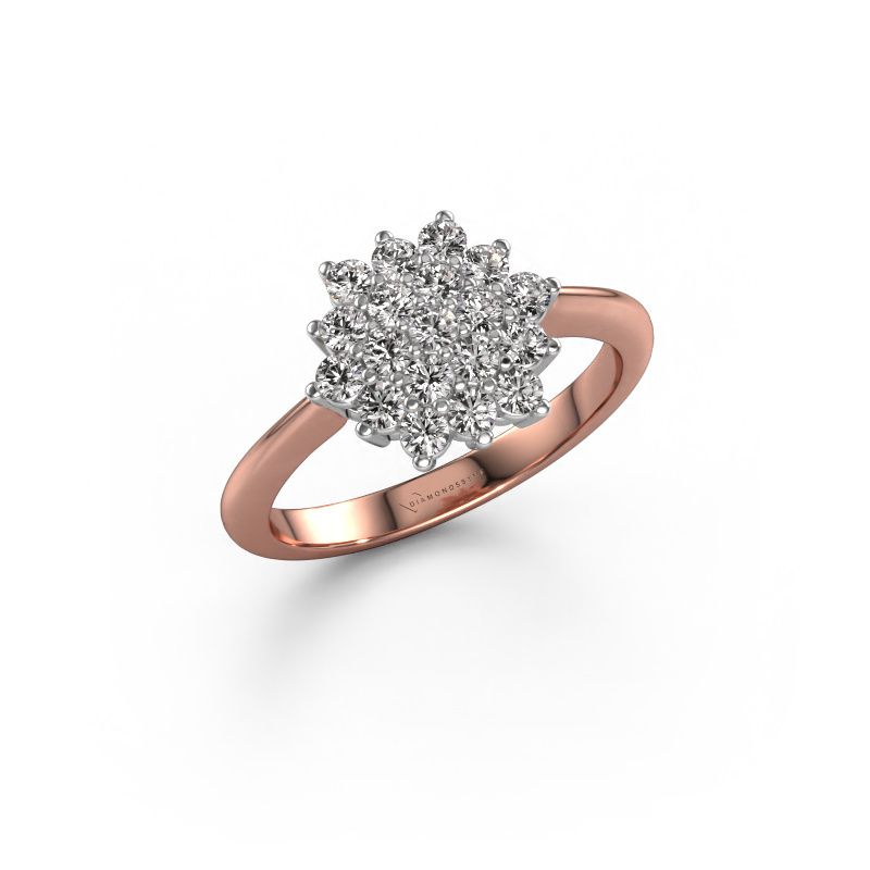 Engagement ring Vickey 585 rose gold lab-grown diamond 0.03 crt