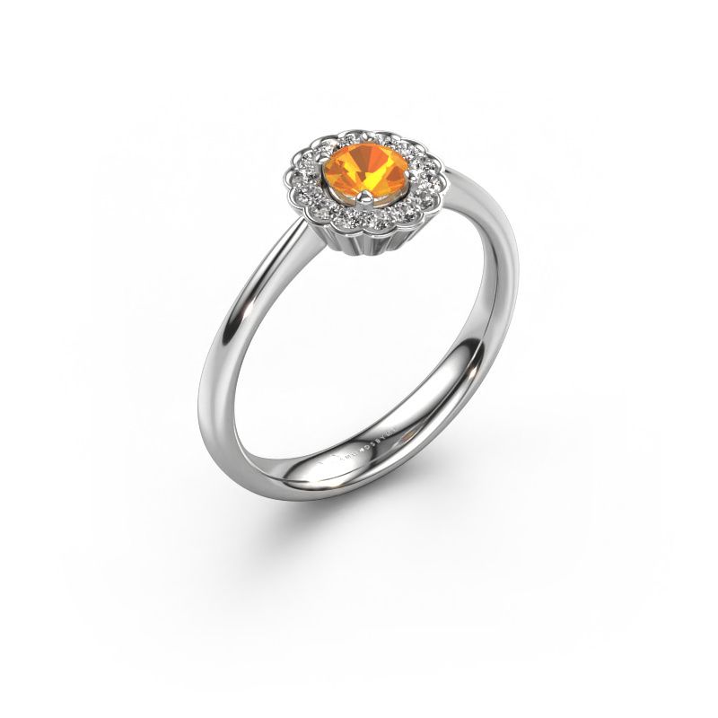 Verlovingsring Debi 585 witgoud citrien 4.2 mm