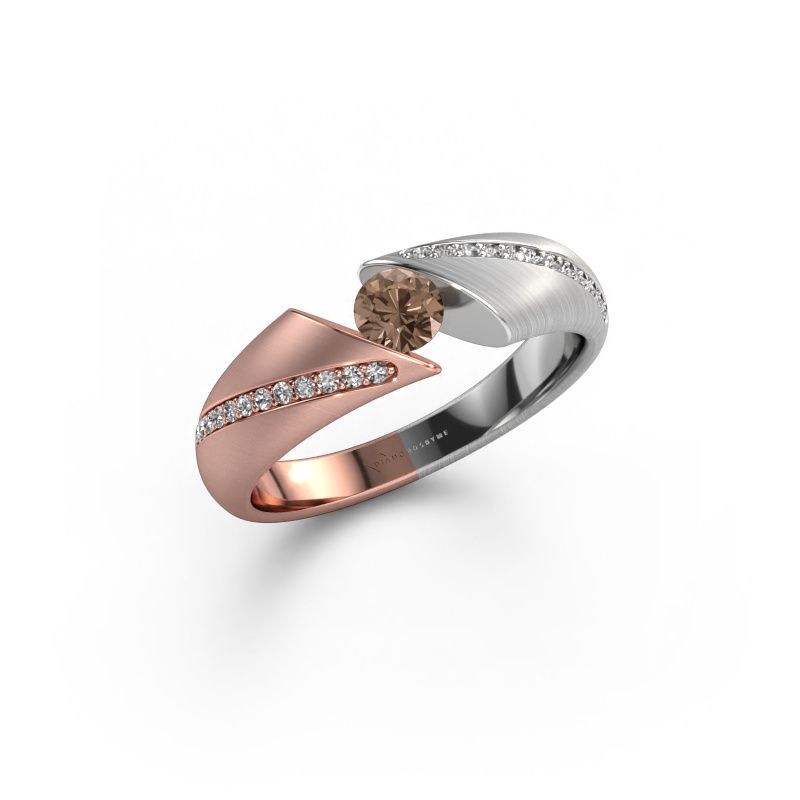 Ring Hojalien 2 585 rose gold brown diamond 0.42 crt