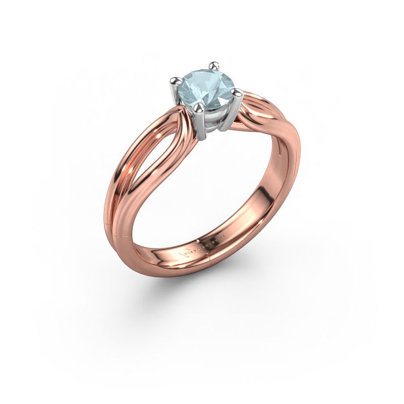 Engagement ring Antonia rnd 1 585 rose gold aquamarine 5 mm