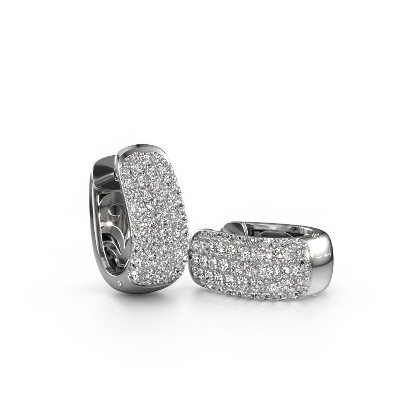 Image of Hoop earrings Danika 8.5 B 585 white gold diamond 1.554 crt