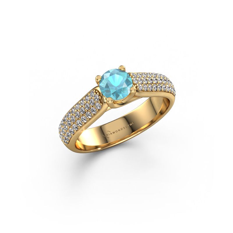Engagement ring Leoness 585 gold blue topaz 5 mm