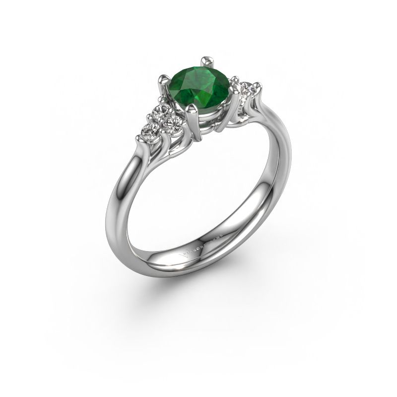 Engagement ring Monika RND 950 platinum emerald 5.5 mm
