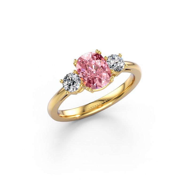Engagement ring Dominique CSH 1 585 gold pink lab grown diamond 7.4x5.8 mm
