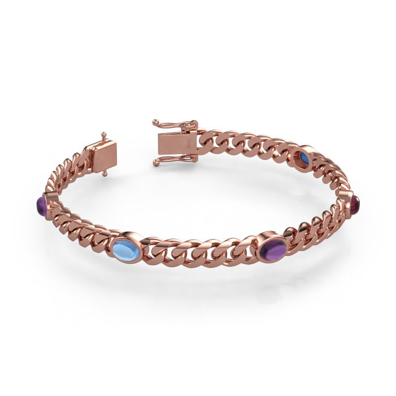 Schakel schakelarmband Corinne 5 7mm 585 rosé goud