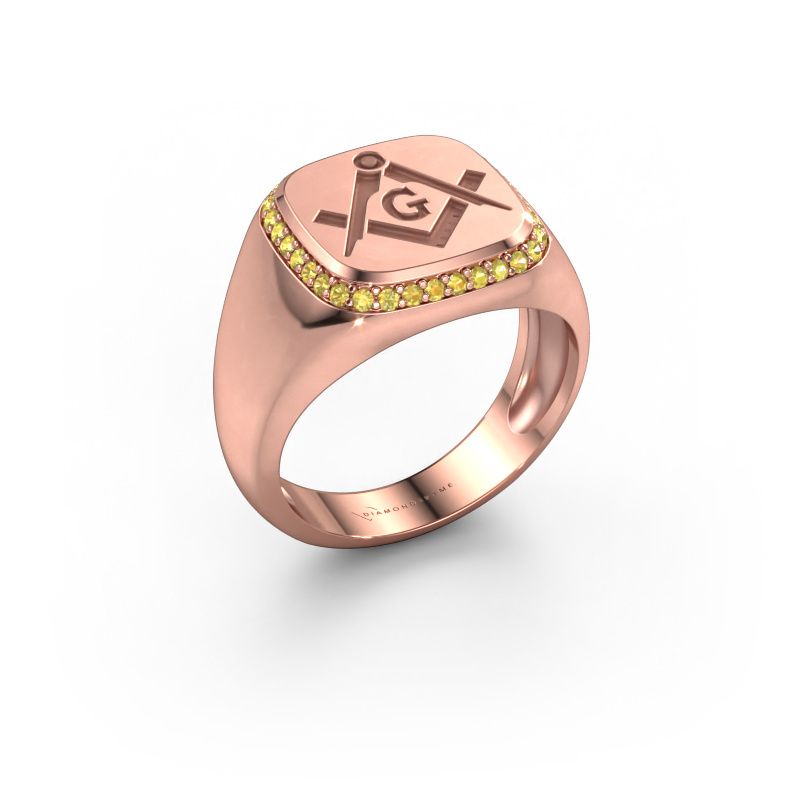 Men's ring Johan 1 585 rose gold yellow sapphire 1.2 mm