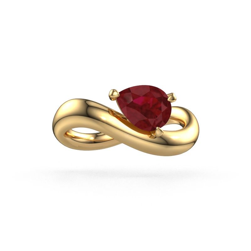 Verlovingsring Chloe PER 585 goud robijn 8x6 mm