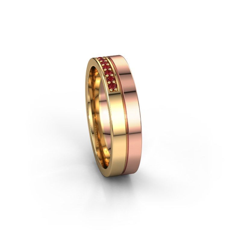 Image of Wedding ring WH0213L15AP<br/>585 rose gold ±5x1.7 mm<br/>Ruby