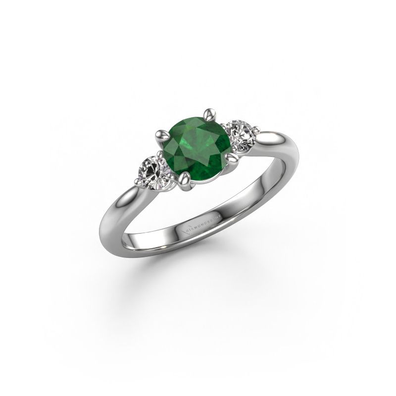 Engagement ring Lieselot RND 950 platinum emerald 6.5 mm