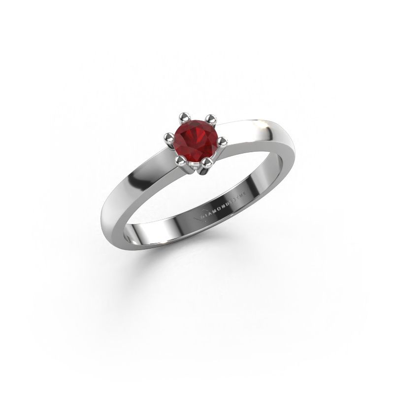 Verlobungsring Luna 1 950 Platin Rubin 3.7 mm
