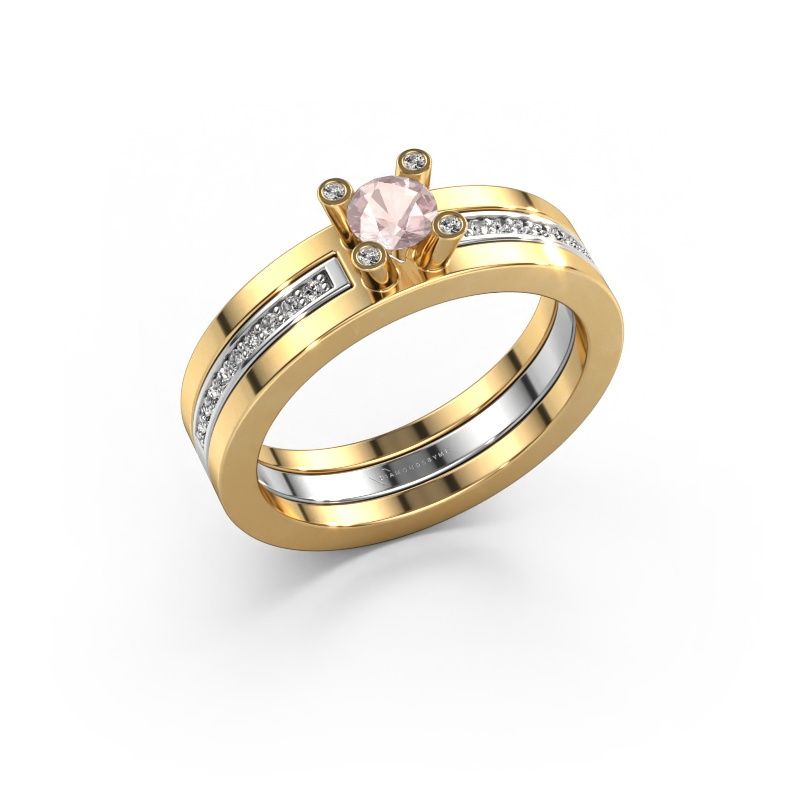 Engagement ring Alisha 585 gold morganite champagne 4 mm