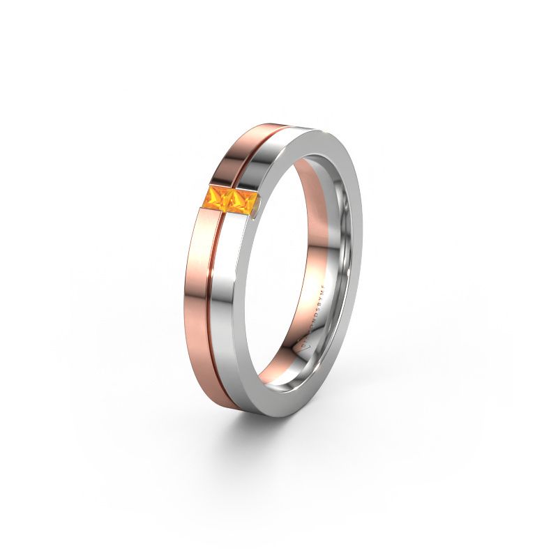 Trouwring WH0225L14B 585 rosé goud citrien ±4x2 mm
