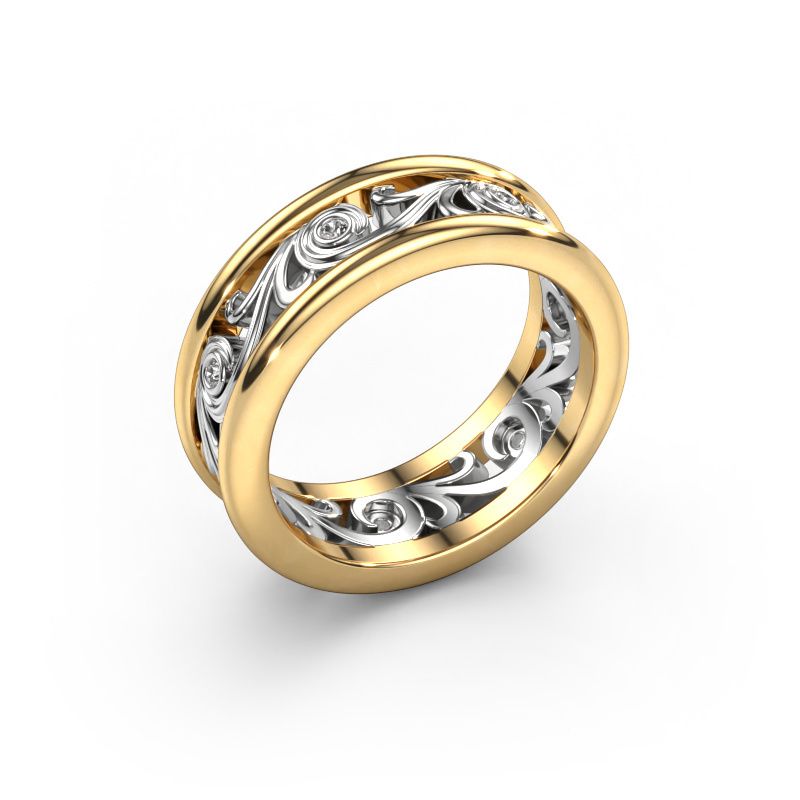 Alliance Bibi 585 or jaune diamant synthétique ±7 x 2 mm