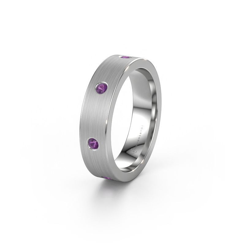 Wedding ring WH0105L15BM 585 white gold amethyst 2 mm ±5x2 mm