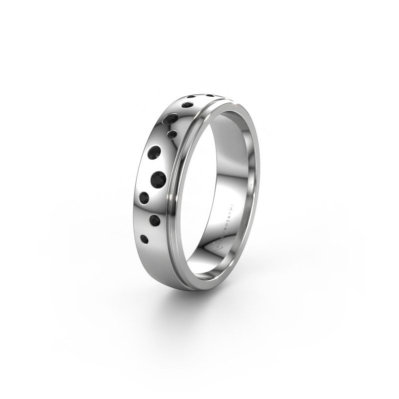 Trouwring WH0517L25AP 950 platina zwarte diamant ±5x1.7 mm