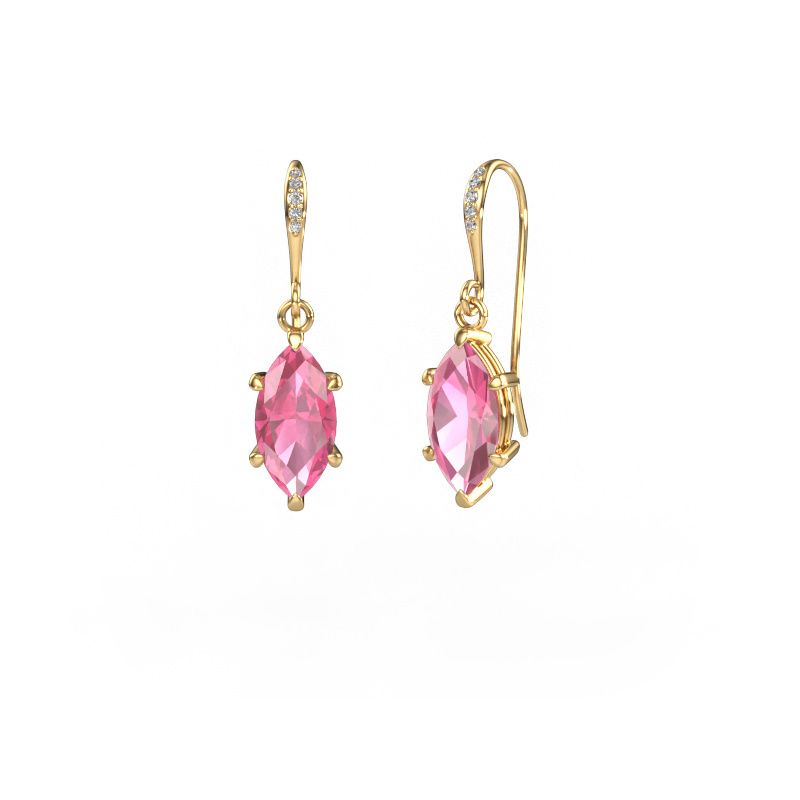 Pendants d'oreilles Laurie MRQ 2 585 or jaune saphir rose 10x5 mm