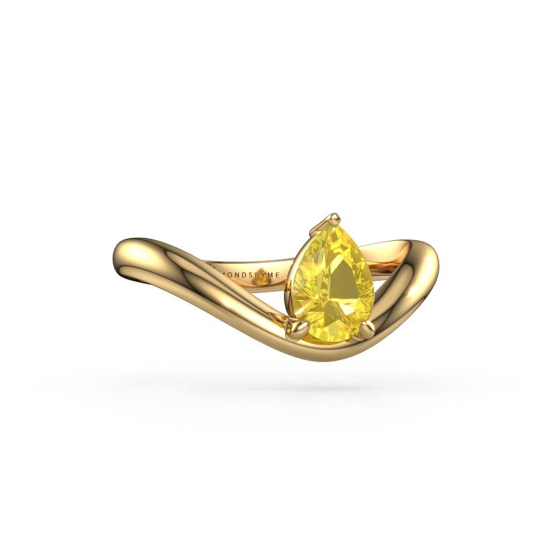 Engagement ring Femke PER 585 gold yellow sapphire 7x5 mm