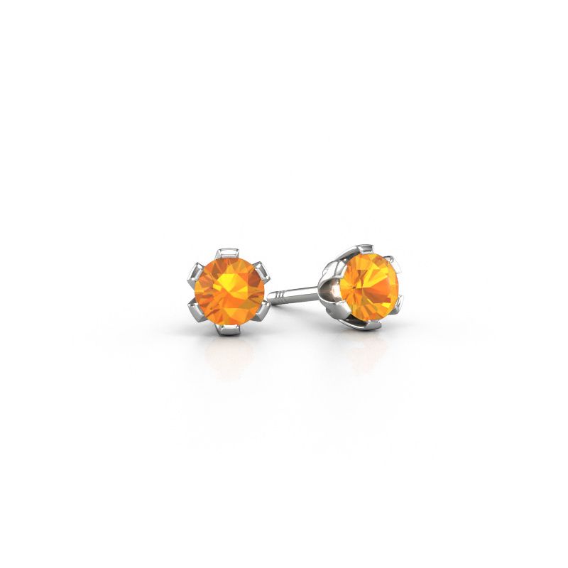 Stud earrings Julia 585 white gold citrin 4 mm