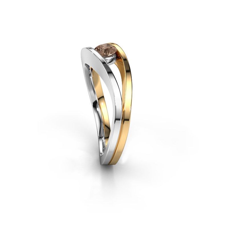 Image of Ring Sigrid 1<br/>585 white gold<br/>Brown diamond 0.25 crt