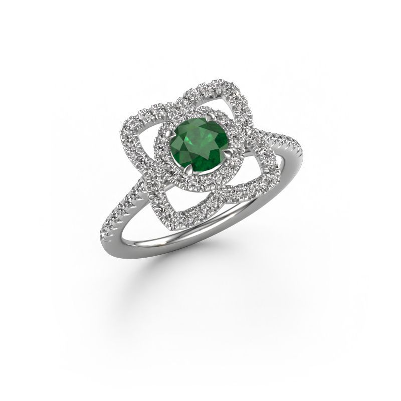 Verlobungsring Cleopatra 950 Platin Smaragd 5 mm