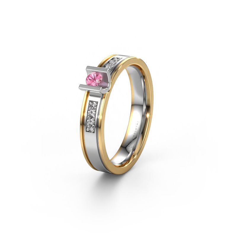 Wedding ring WH2108L14A 585 white gold pink sapphire ±4x1.7 mm