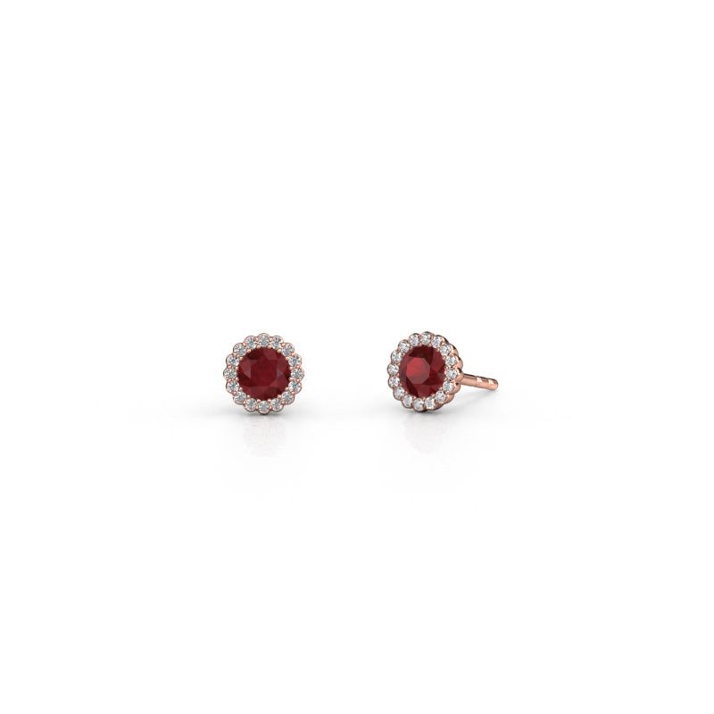 Ohrringe Queen 585 Roségold Rubin 4.2 mm