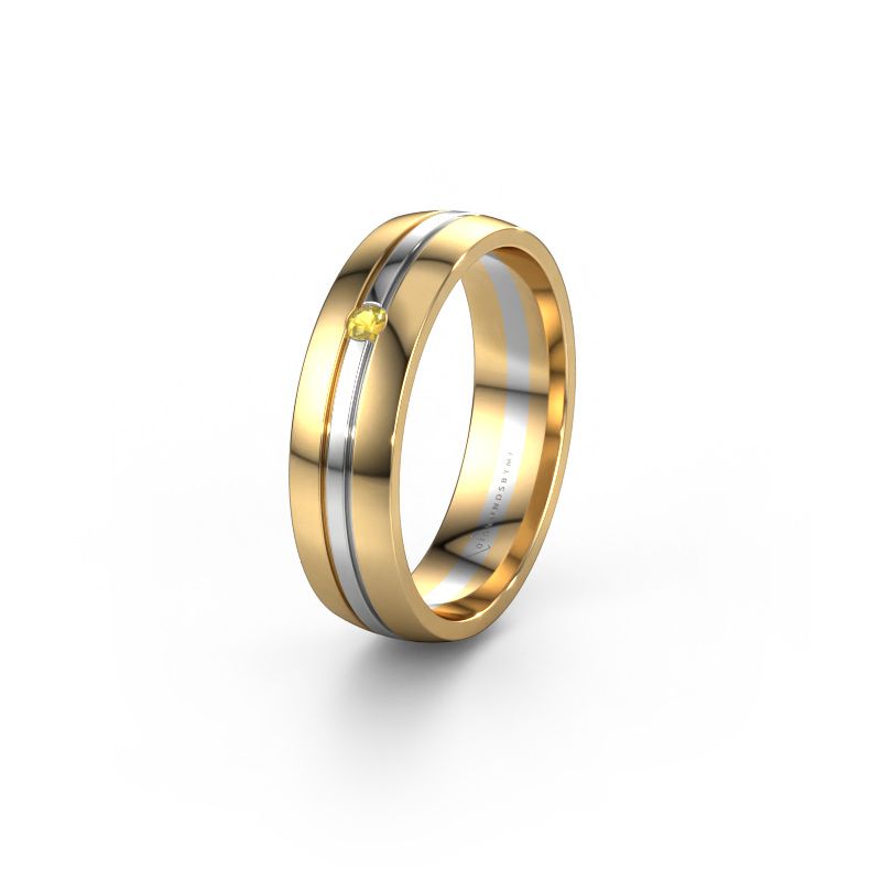 Wedding ring WH0420L25X 585 gold yellow sapphire ±5x1.5 mm