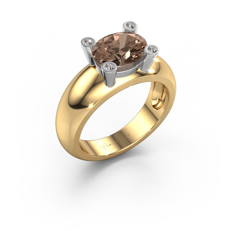 Ring Tamara OVL 585 gold brown diamond 1.80 crt