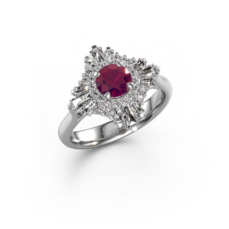 Verlobungsring Thalia 950 Platin Rhodolit 5.4 mm