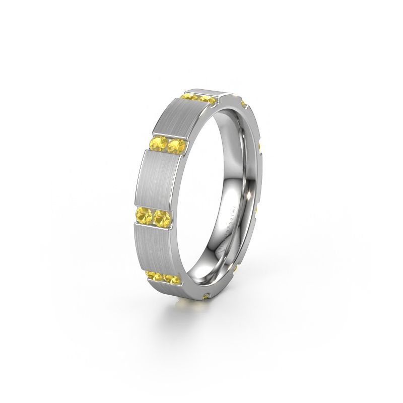 Huwelijksring WH2132L14BM 950 platina gele saffier ±4x2.2 mm