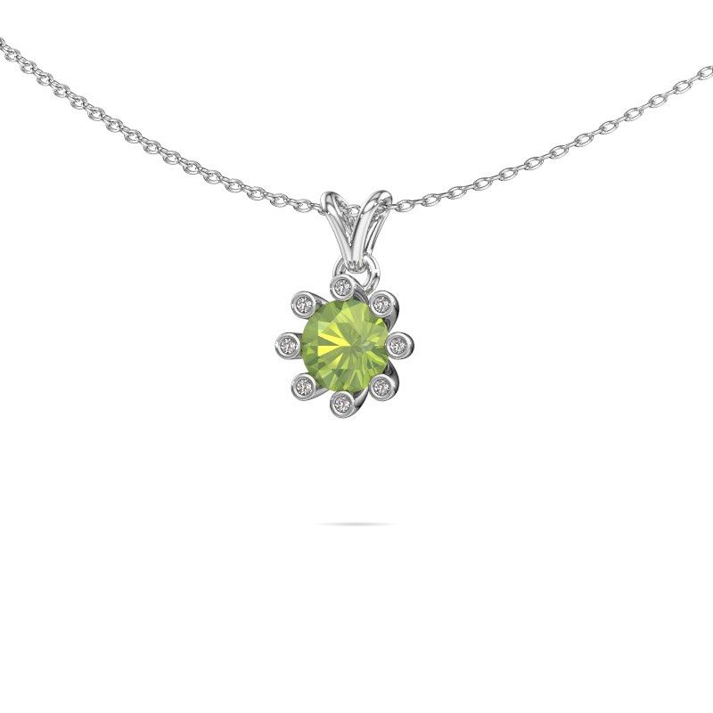 Pendant Carola 3 585 white gold peridot 6 mm